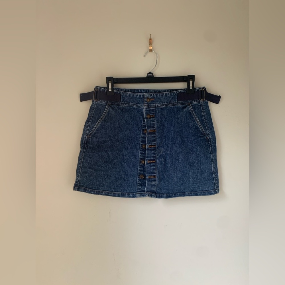 4/$25 Y2K Mini Jean Smart Set Skirt Vintage Belt Buckle Denim 2000s Girlie